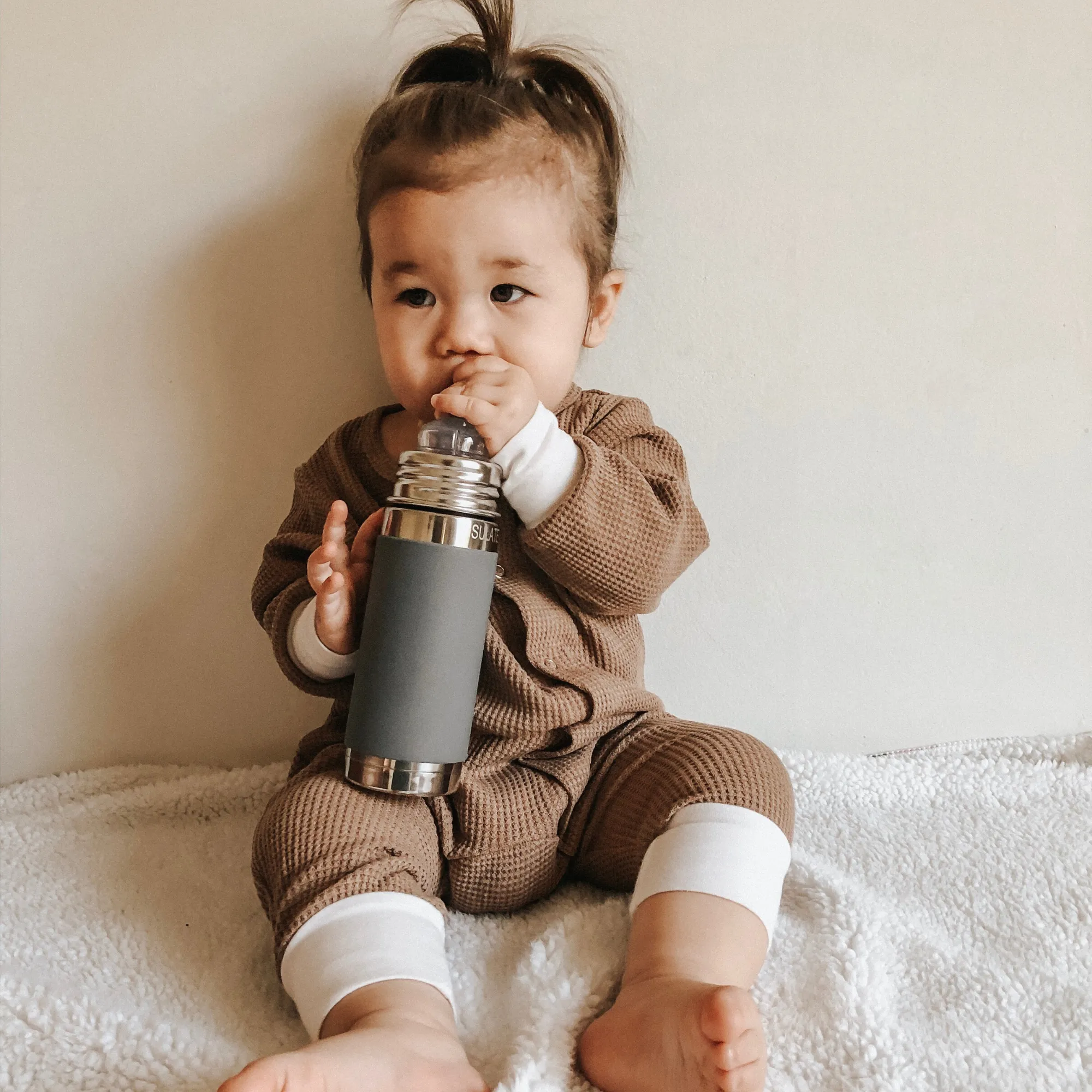Pura Stainless Kiki® 9oz Insulated Sippy Bottle: Aqua Blue Sleeve