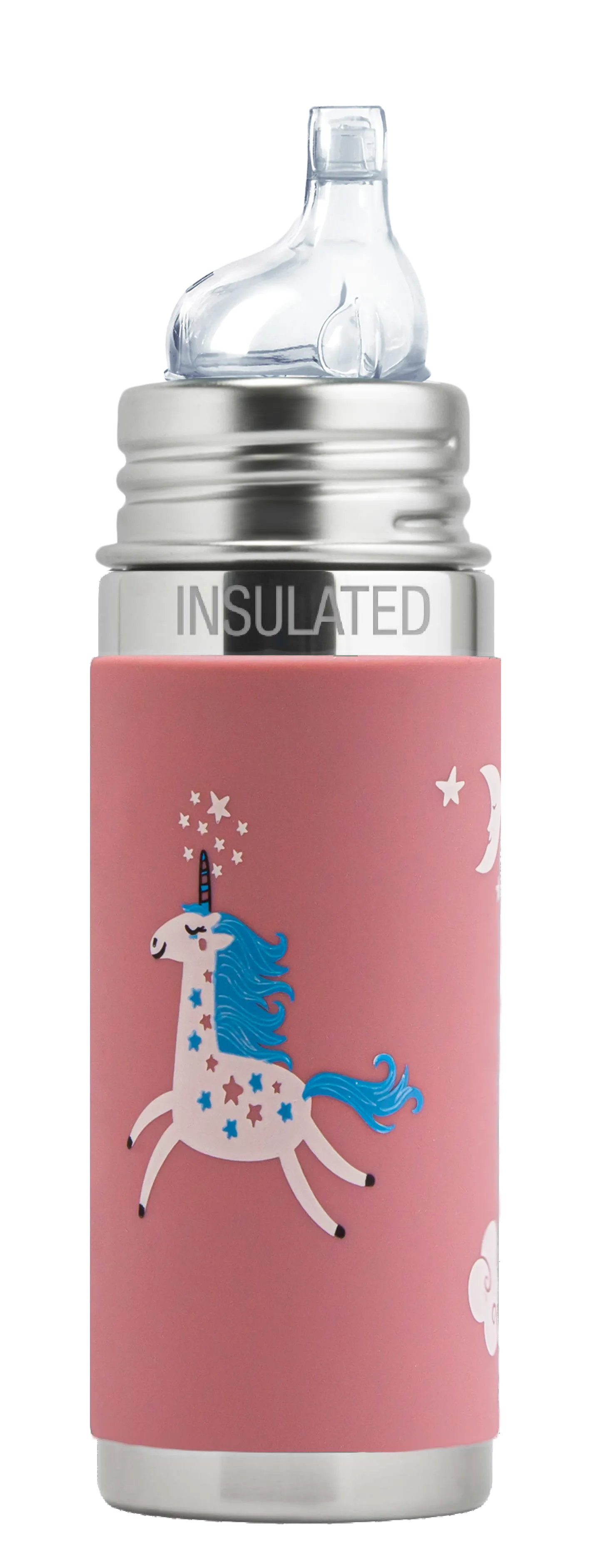 Pura Stainless Kiki® 9oz Insulated Sippy Bottle: Aqua Blue Sleeve