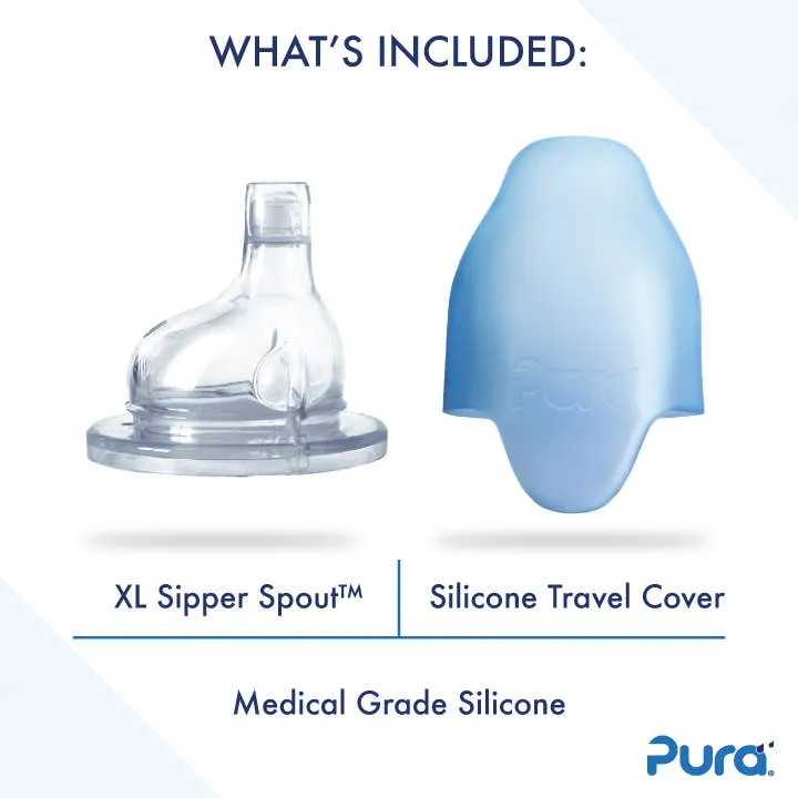 Pura Stainless Kiki® 9oz Insulated Sippy Bottle: Aqua Blue Sleeve