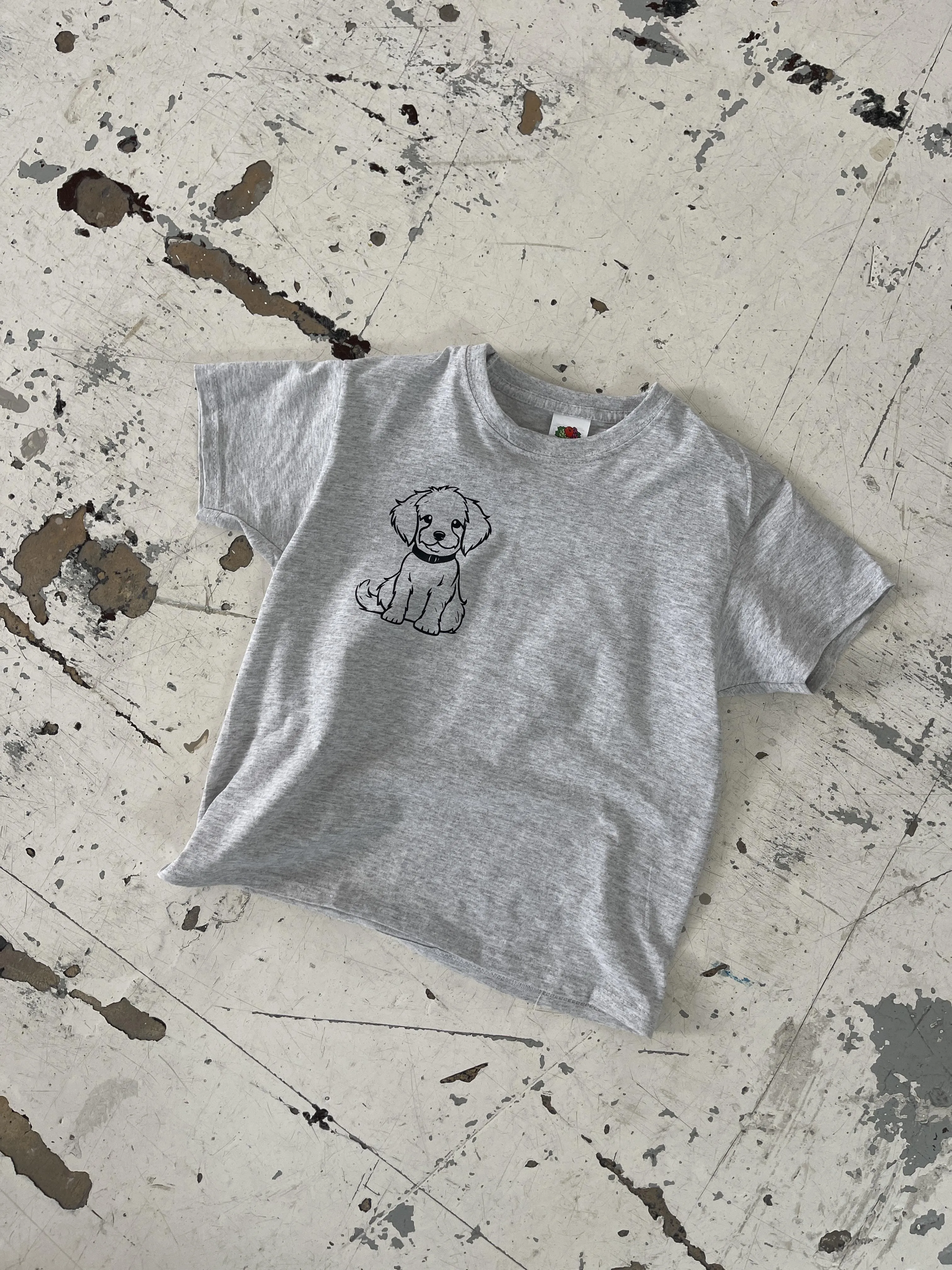 "Puppy" baby tee - grey