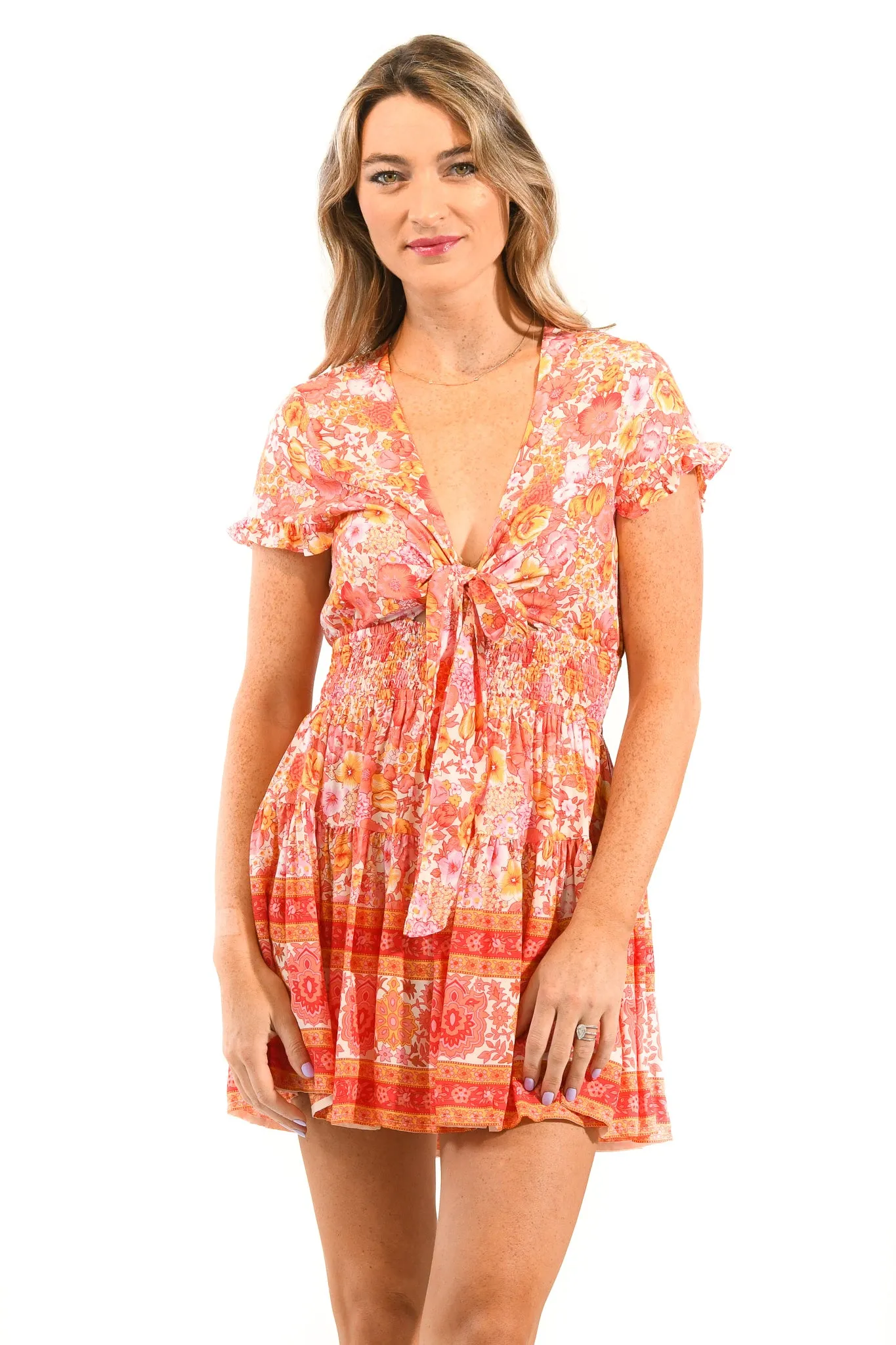 Sarah Dress / Tangerine Floral