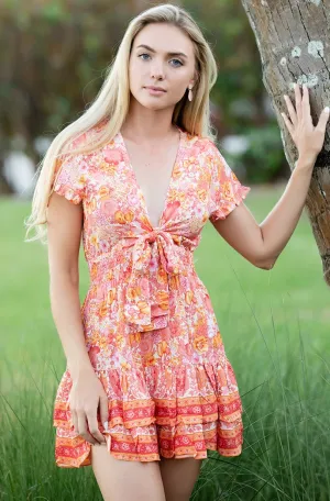 Sarah Dress / Tangerine Floral