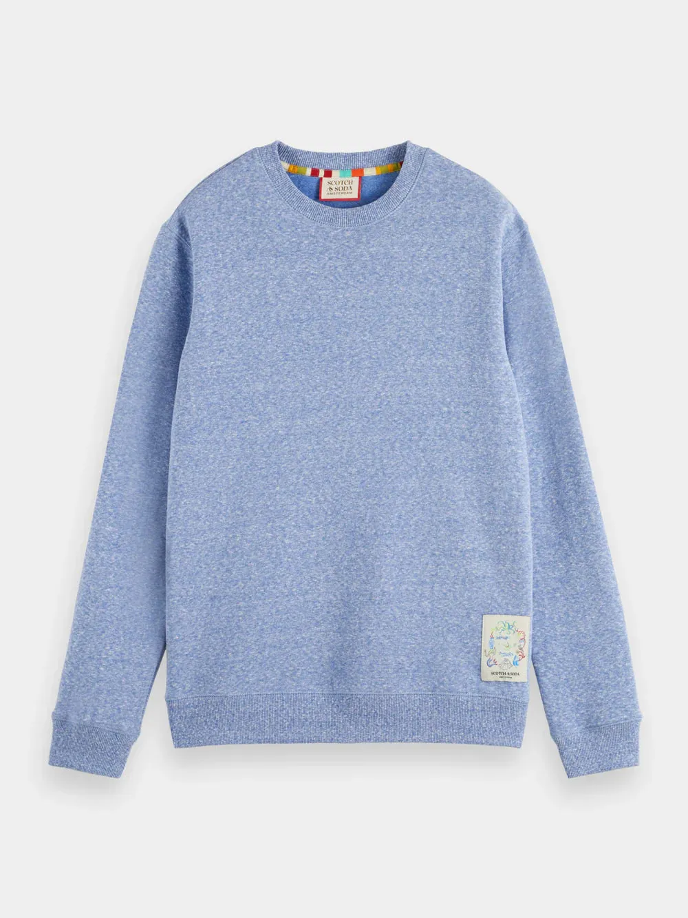 Scotch and Soda Regular Fit Melange Sweat - Boat Blue