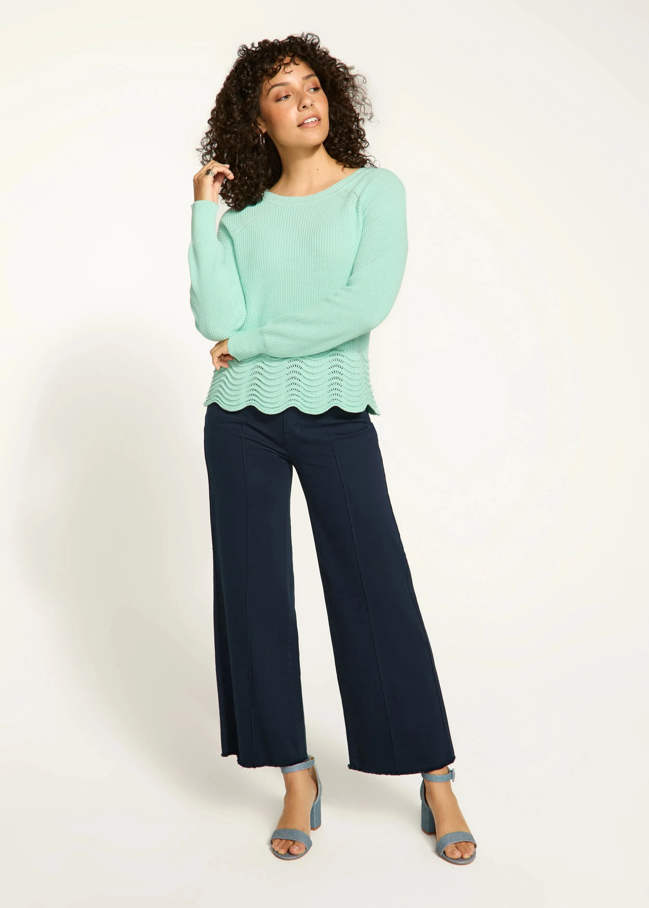 Seallie Scalloped Hem Sweater in Light Patina - FDJ French Dressing 1524314
