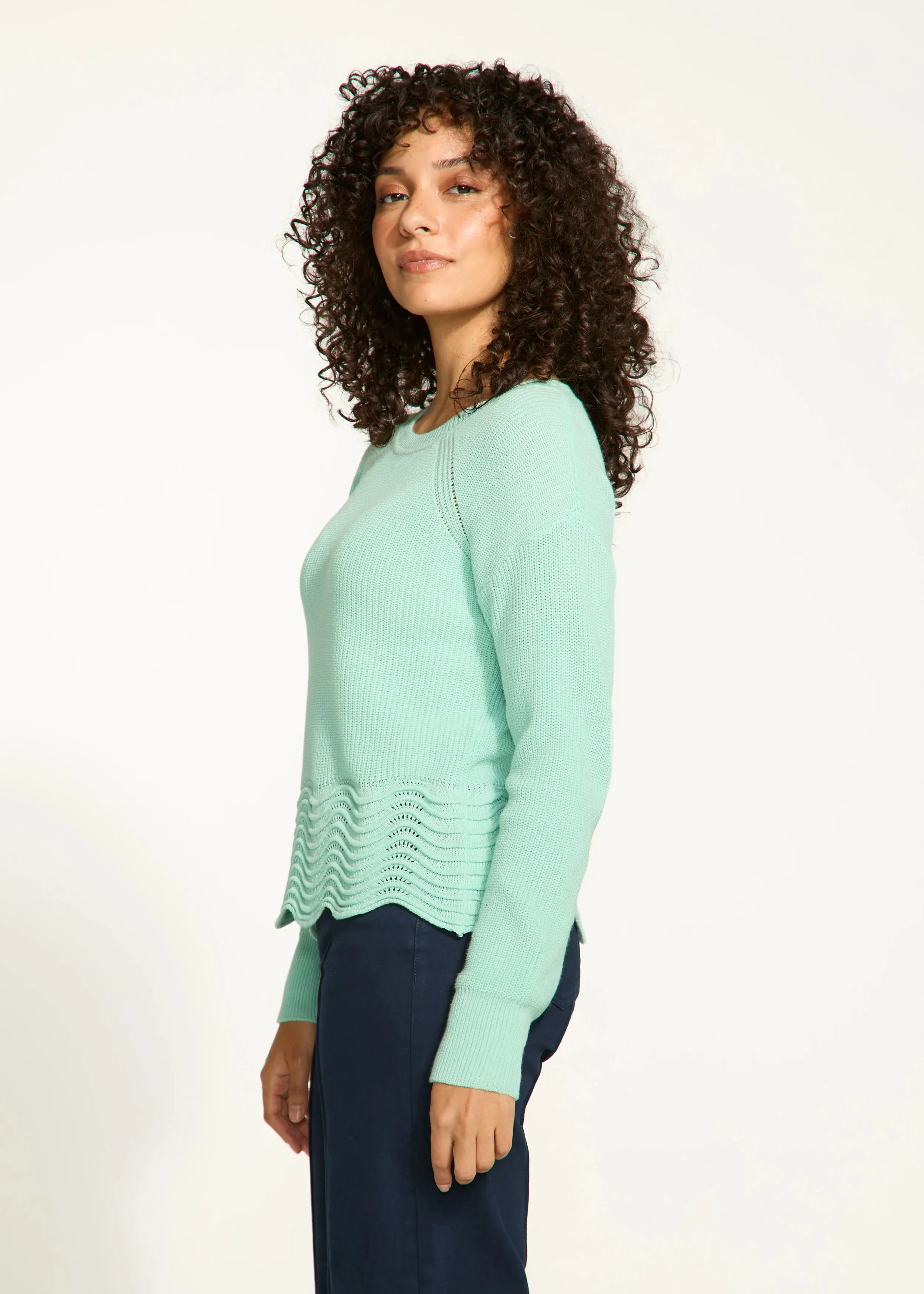 Seallie Scalloped Hem Sweater in Light Patina - FDJ French Dressing 1524314