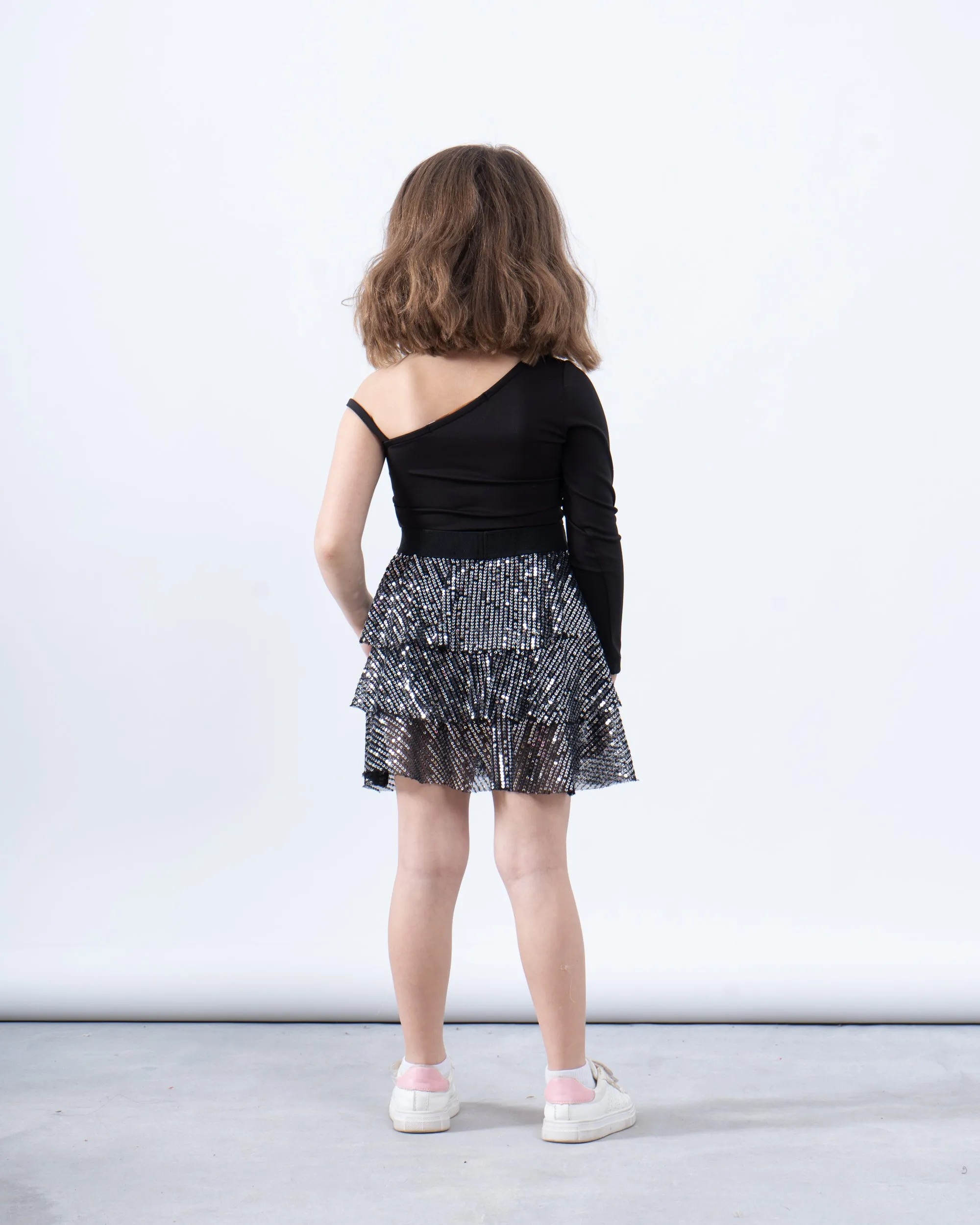 Sequins Ruffle Skirt