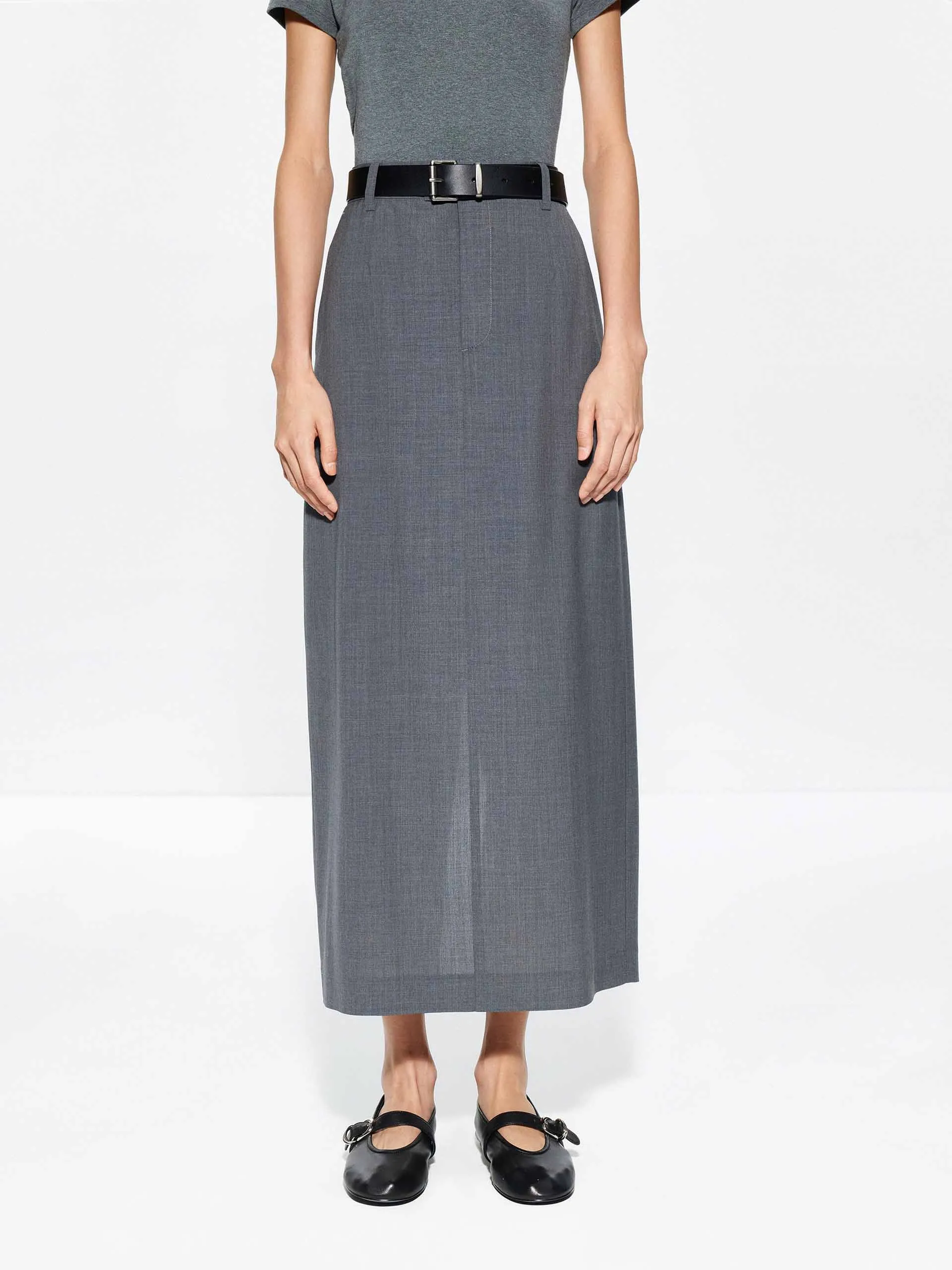 Straight Cut Back Slit Skirt