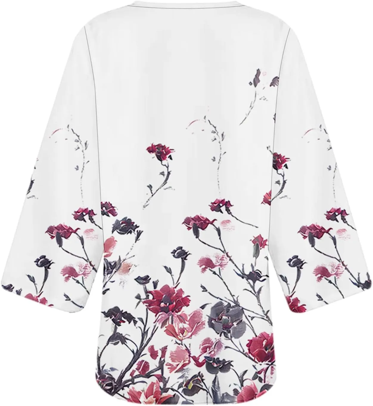 Summer Cardigans Tops for Women Lightweight Chiffon Blouses Trendy 3/4 Sleeve Floral Cardigan Beach Cover Ups 2025