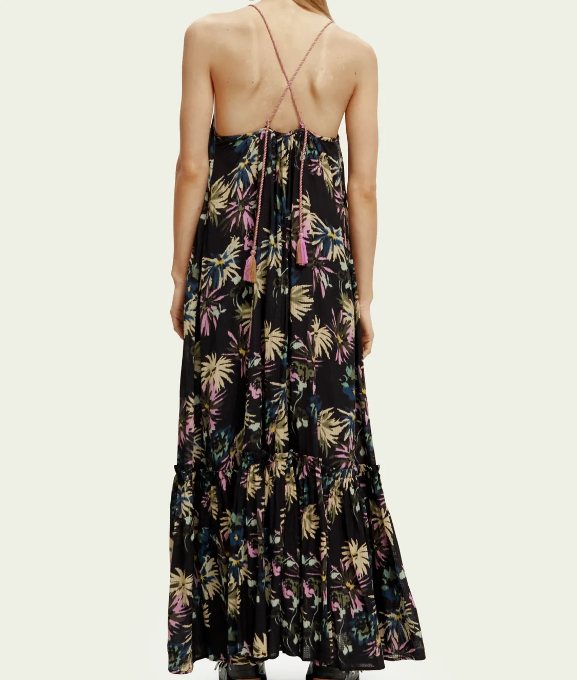 Tiered Strap Maxi Dress (Aster Black)