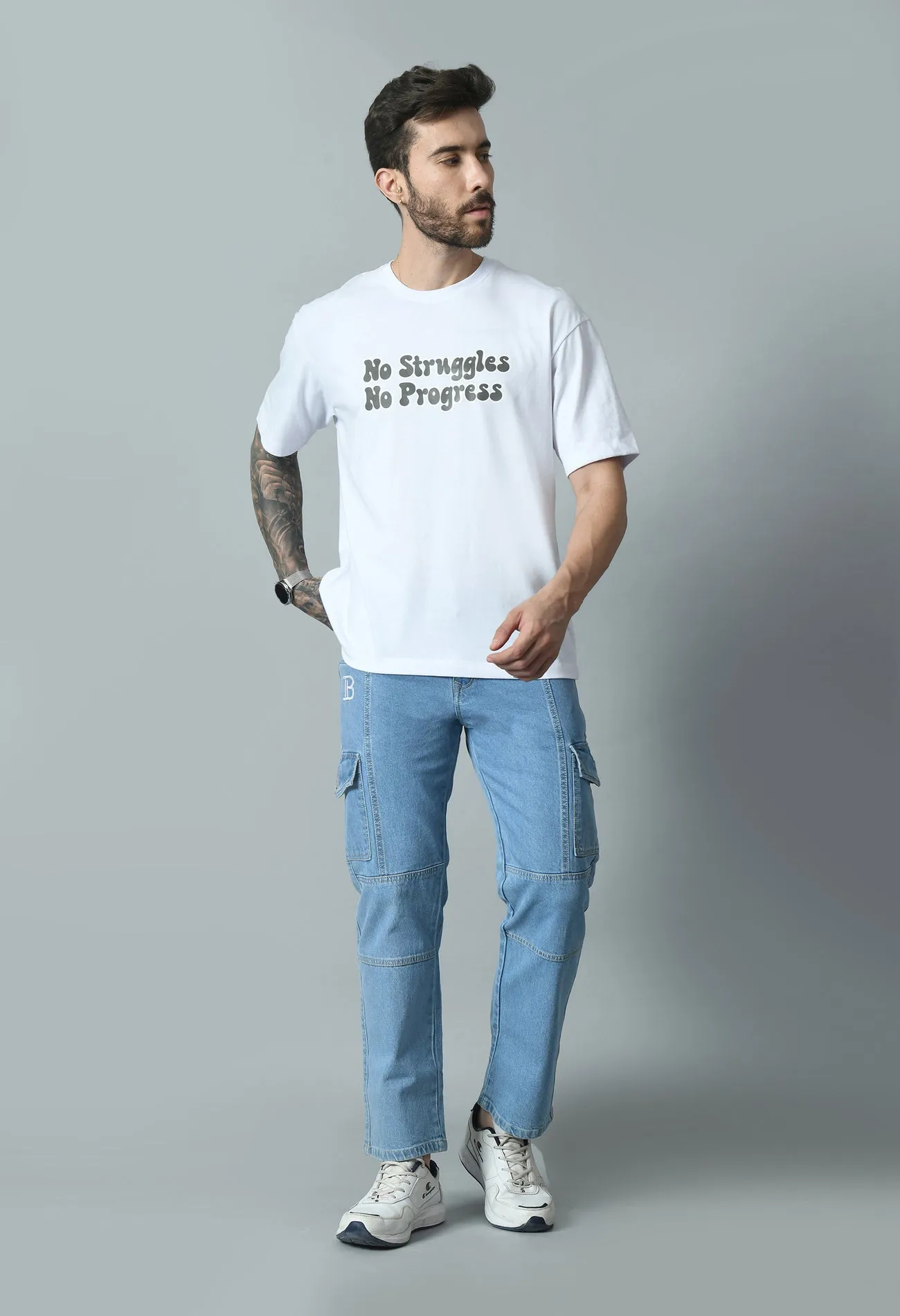 Today's Struggle Printed Oversized T-shirt
