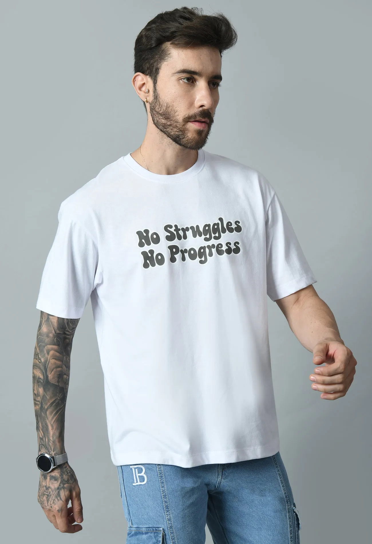 Today's Struggle Printed Oversized T-shirt