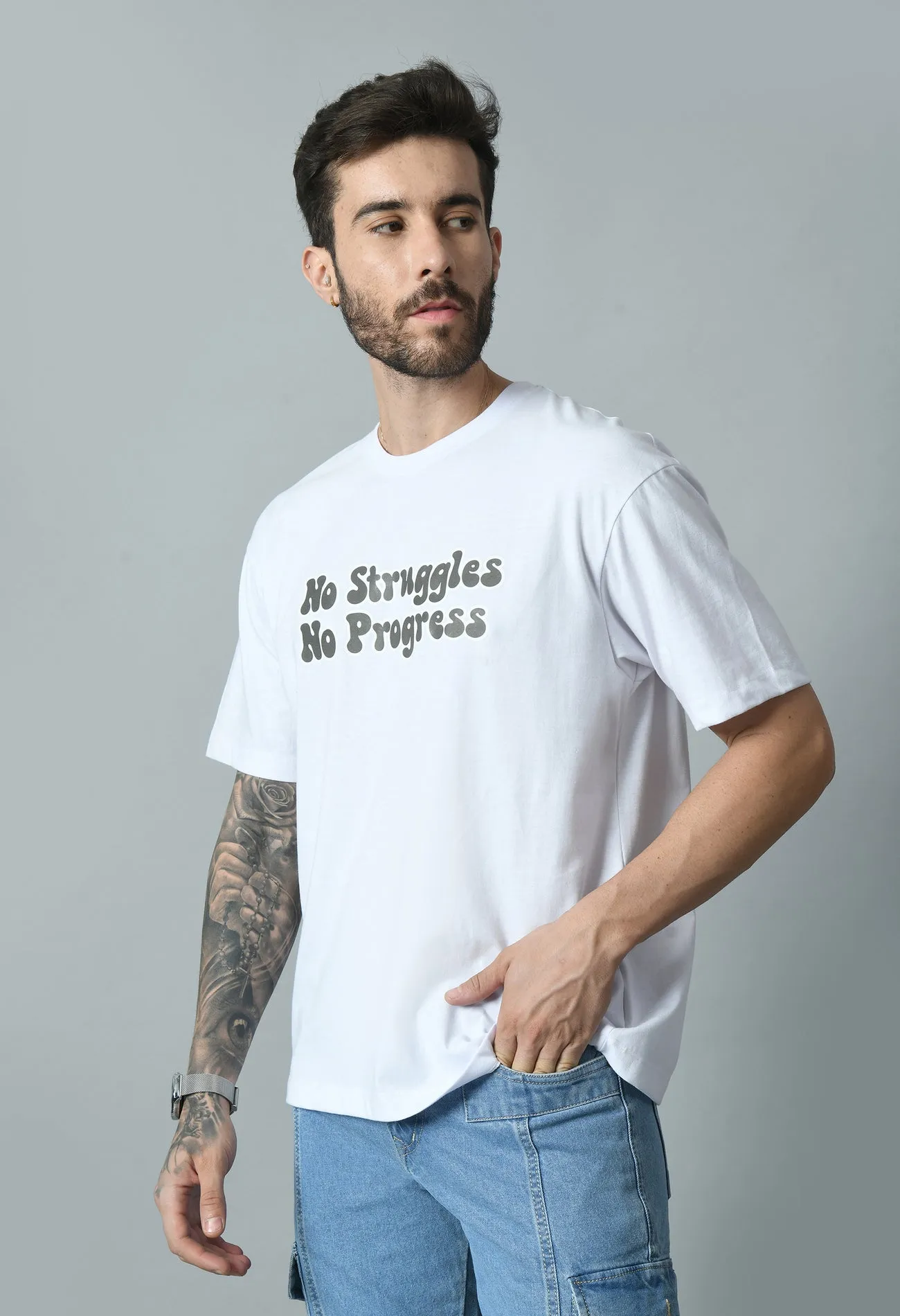 Today's Struggle Printed Oversized T-shirt