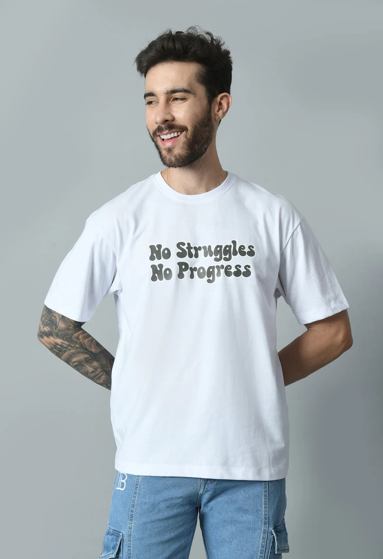 Today's Struggle Printed Oversized T-shirt