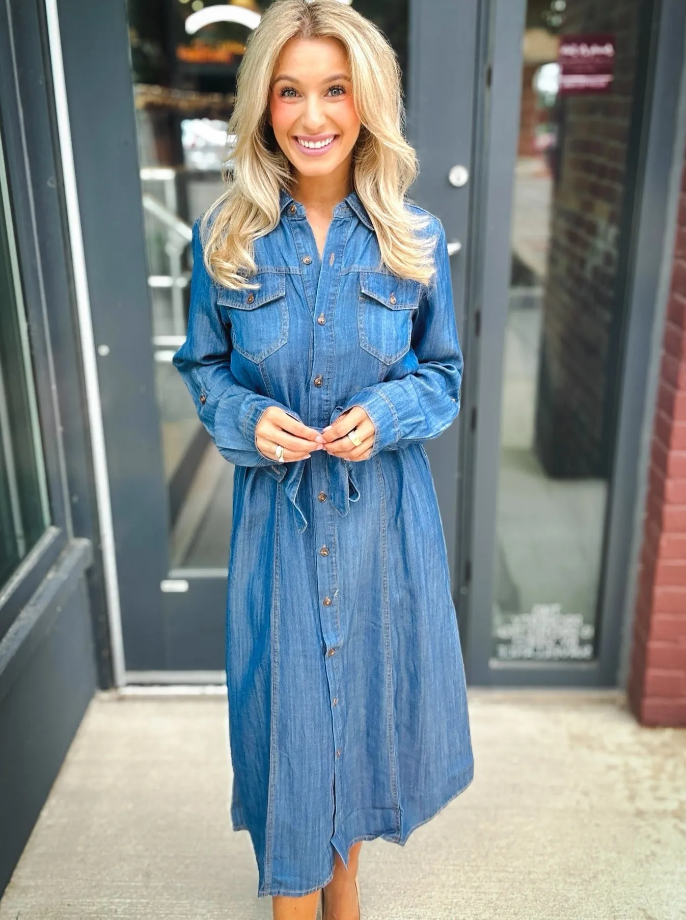 Tribal Denim Darling Midi Dress