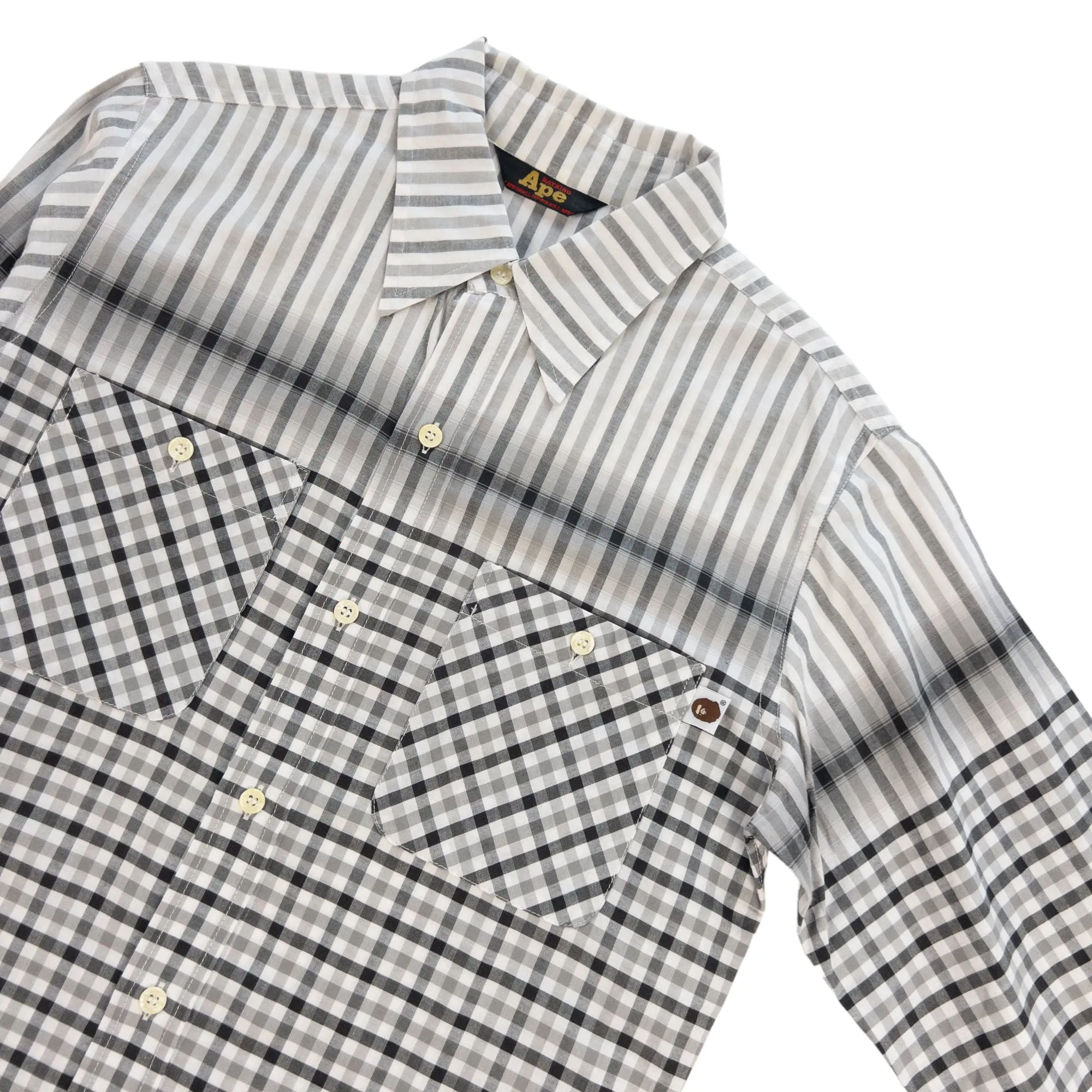 Vintage Bape Check Button Up Shirt Size S