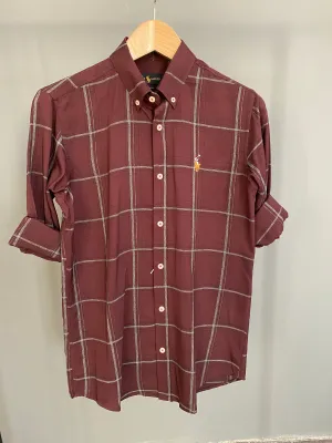 Wine Windows Formal Shirt