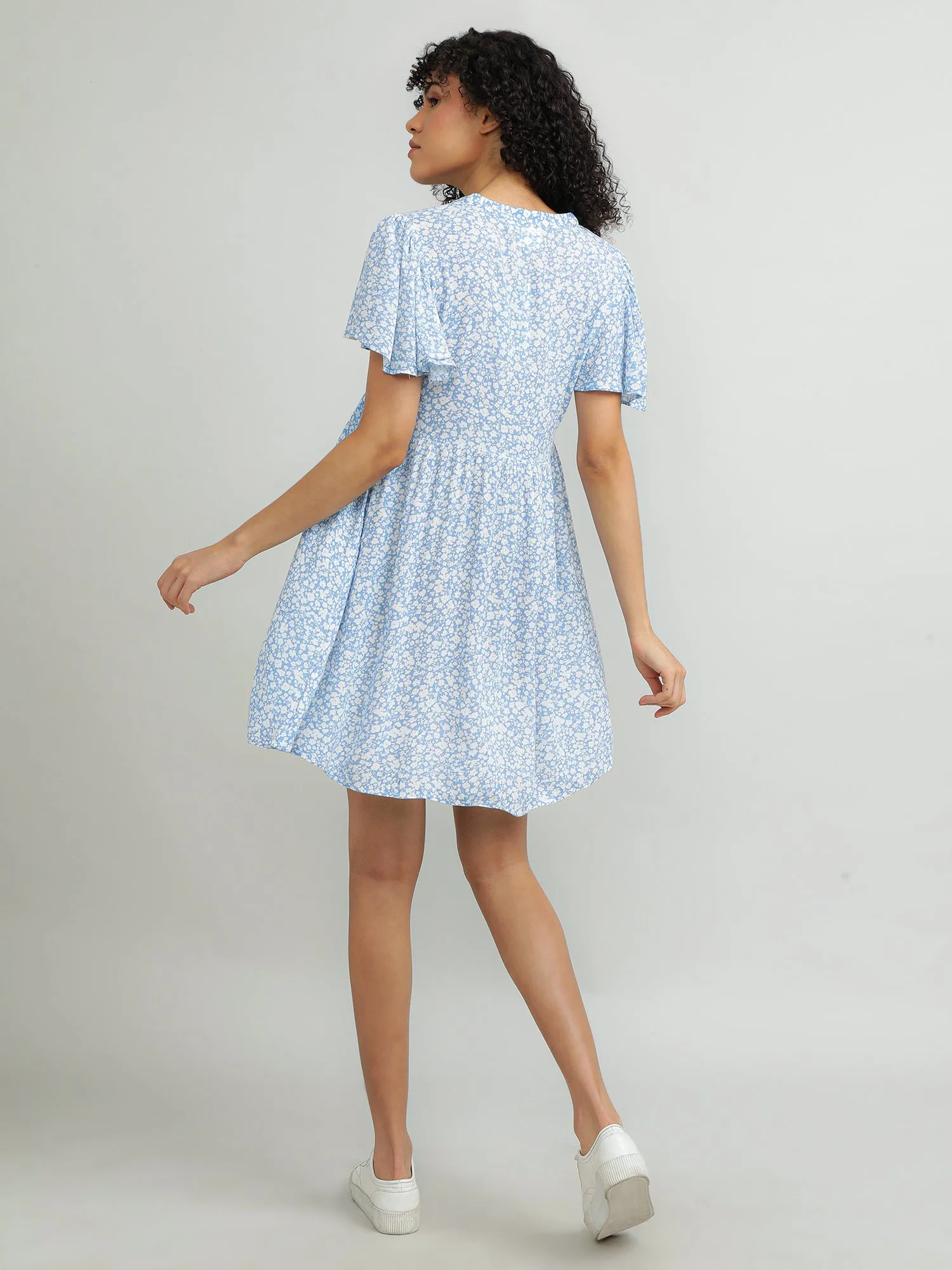 Women Viscose Blue Playful Dress