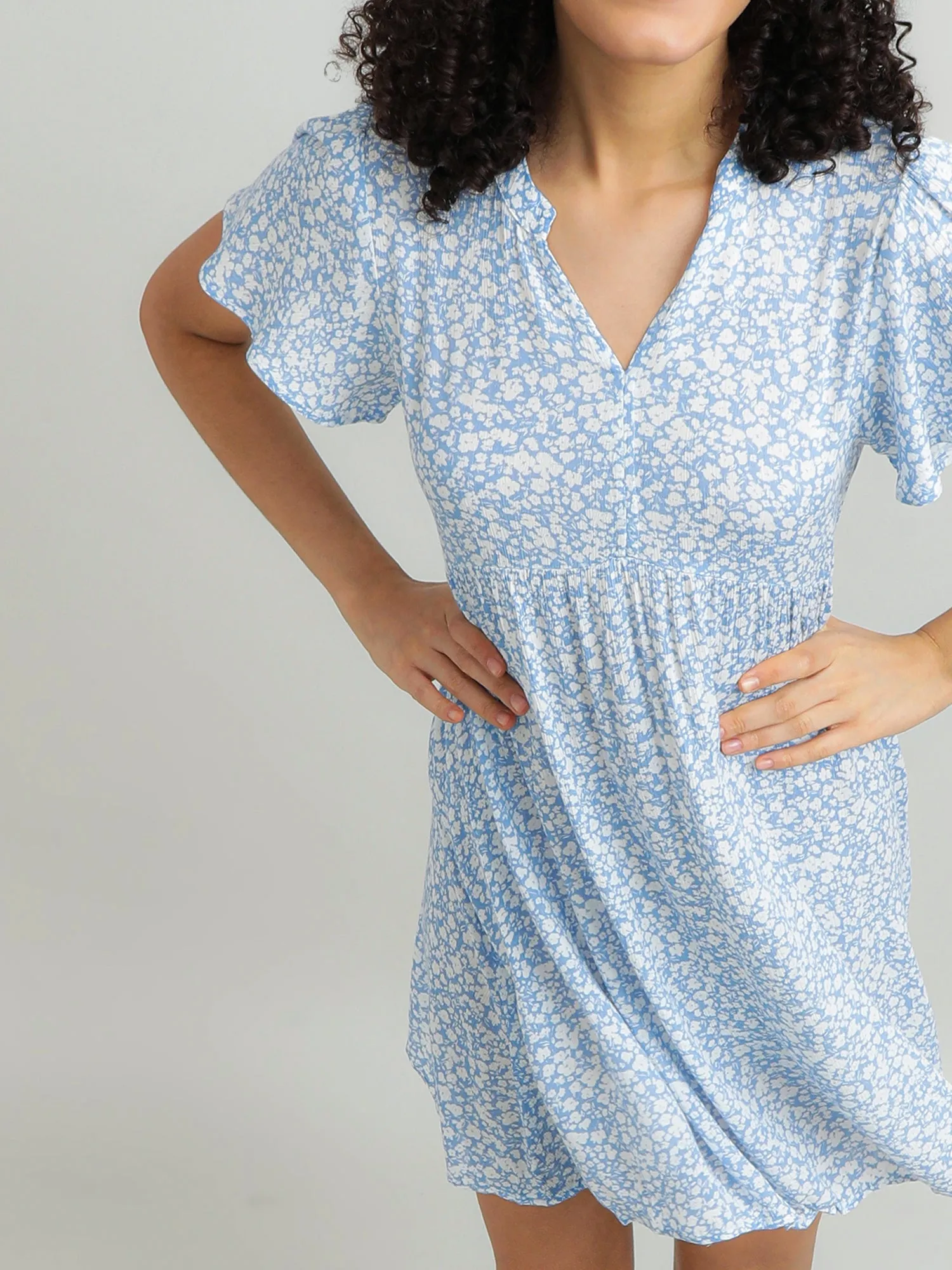 Women Viscose Blue Playful Dress