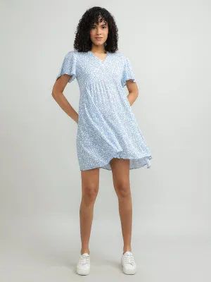 Women Viscose Blue Playful Dress