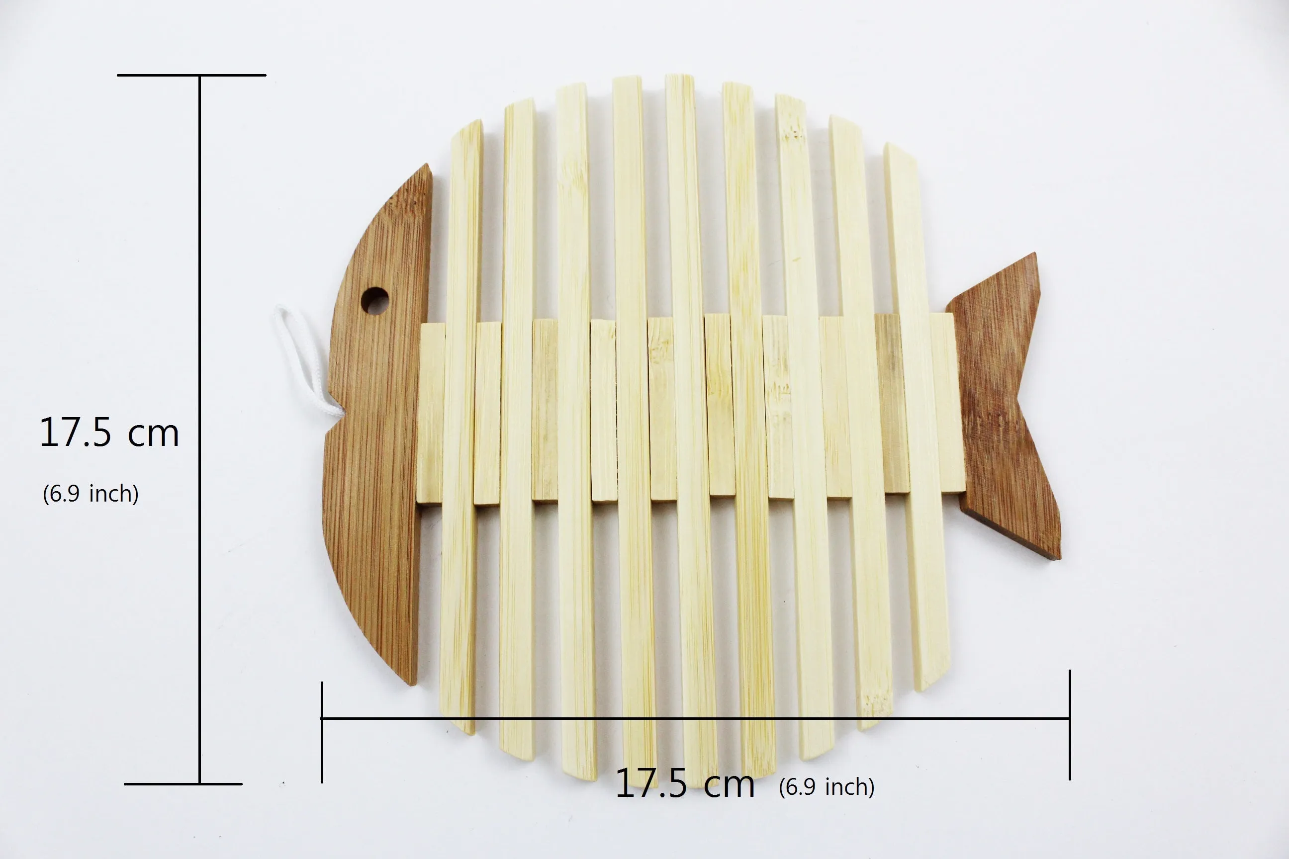 Wooden Table Pot Mat Bamboo Insulated Kitchen Mats Fish Shaped Pot Ma