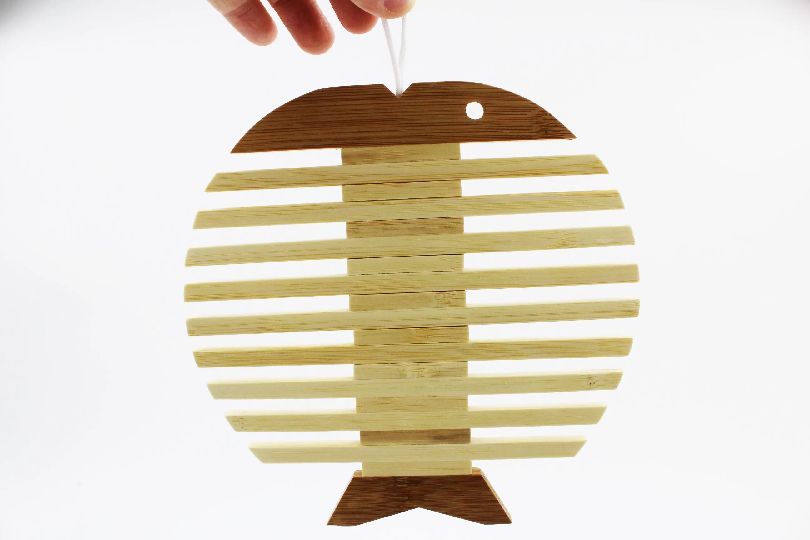 Wooden Table Pot Mat Bamboo Insulated Kitchen Mats Fish Shaped Pot Ma