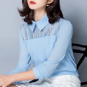 Work Office Turn-down Collar Long Sleeve