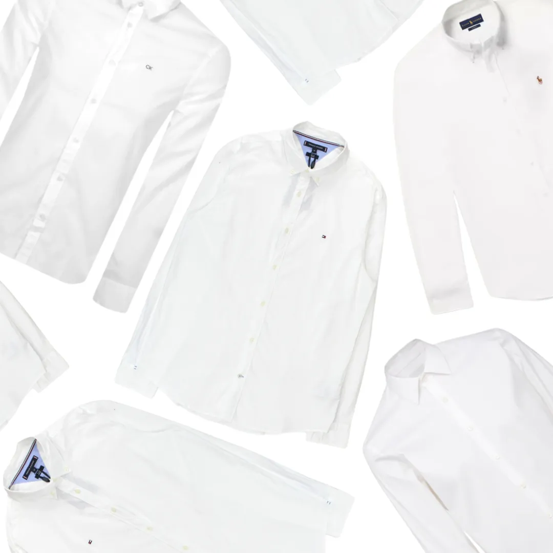 x8 Men's Tommy Hilfiger White Formal Shirts Bundle