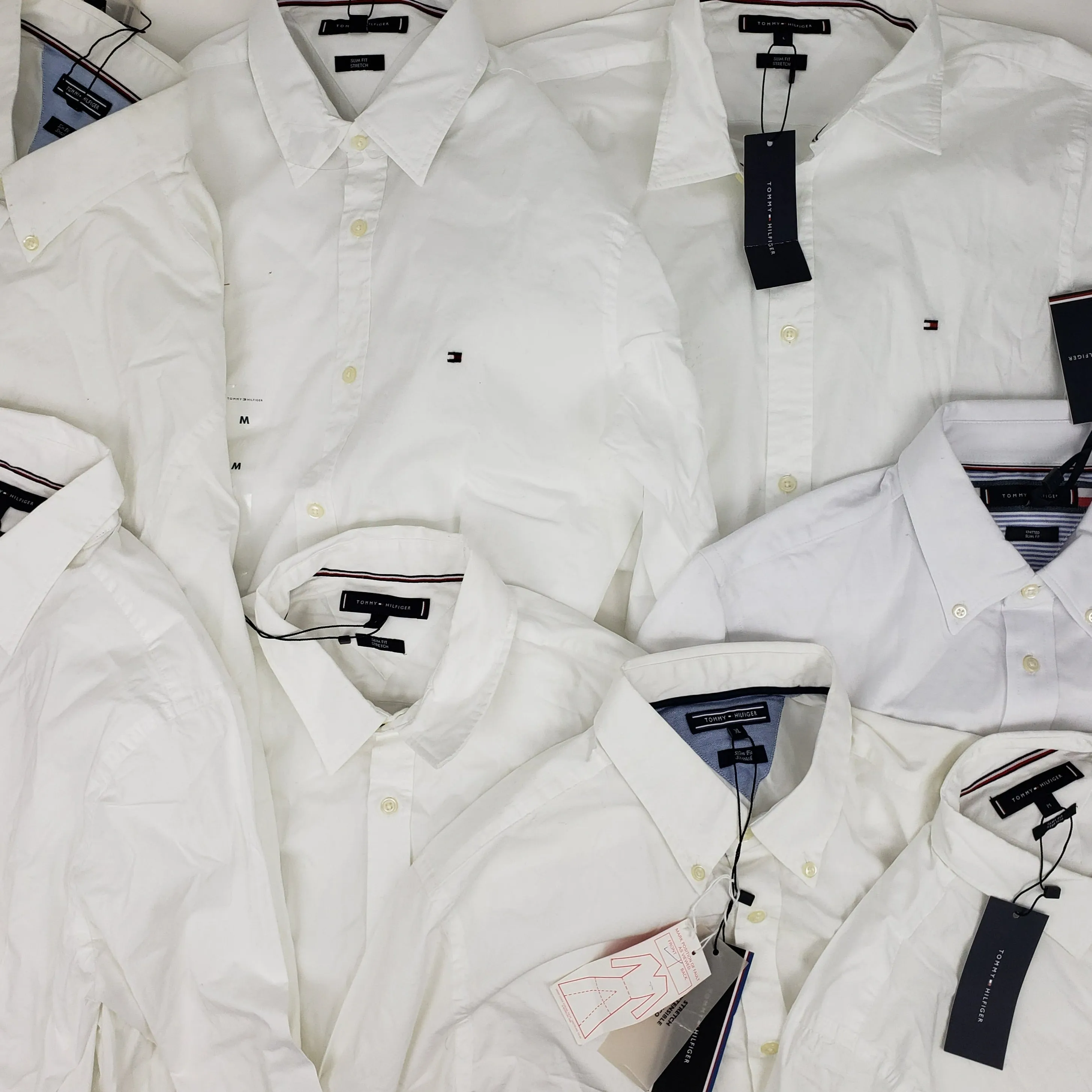 x8 Men's Tommy Hilfiger White Formal Shirts Bundle