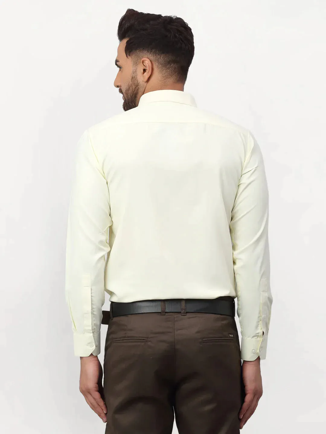Yellow Men'S Solid Formal Shirts